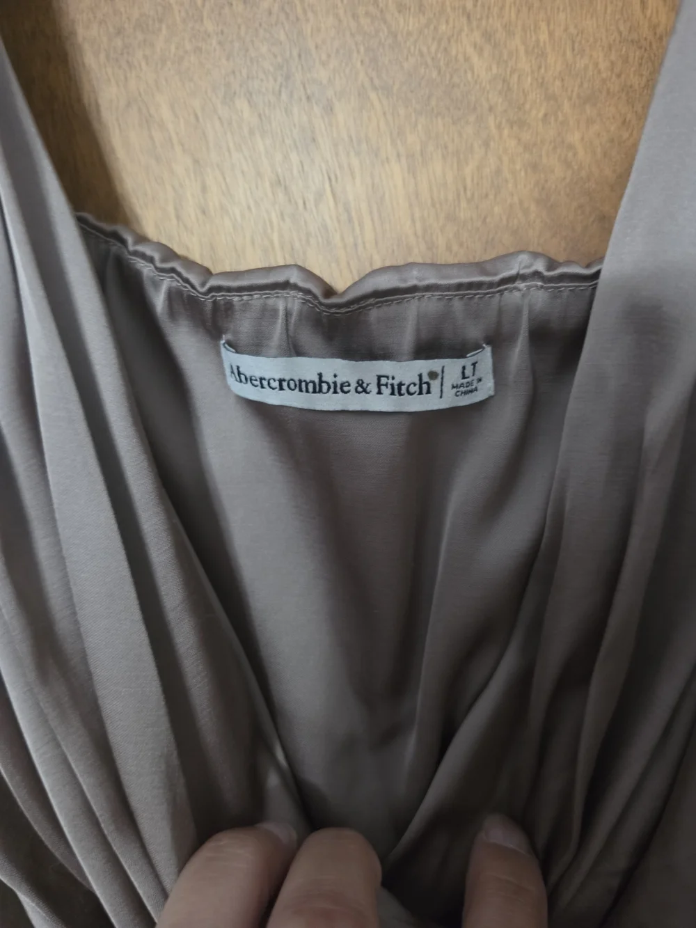 Abercrombie & Fitch Taupe Maxi Wrap Dress